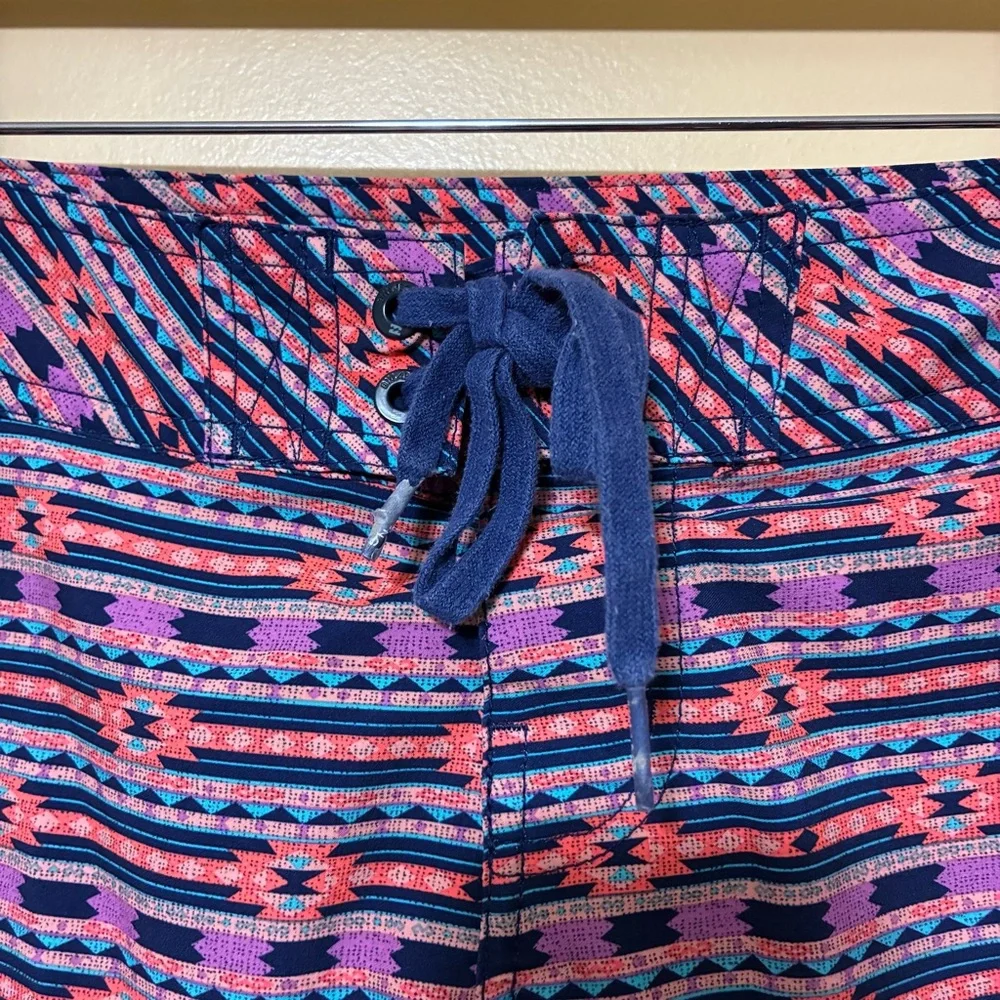 Billabong Aztec Tie Waist Micro Board Shorts Women’s 1 Pink Purple - Picture 3 of 8